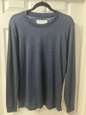 NWT Abercrombie & Fitch Soft A&F Long Sleeve Tee Men’s Navy Blue Size Small